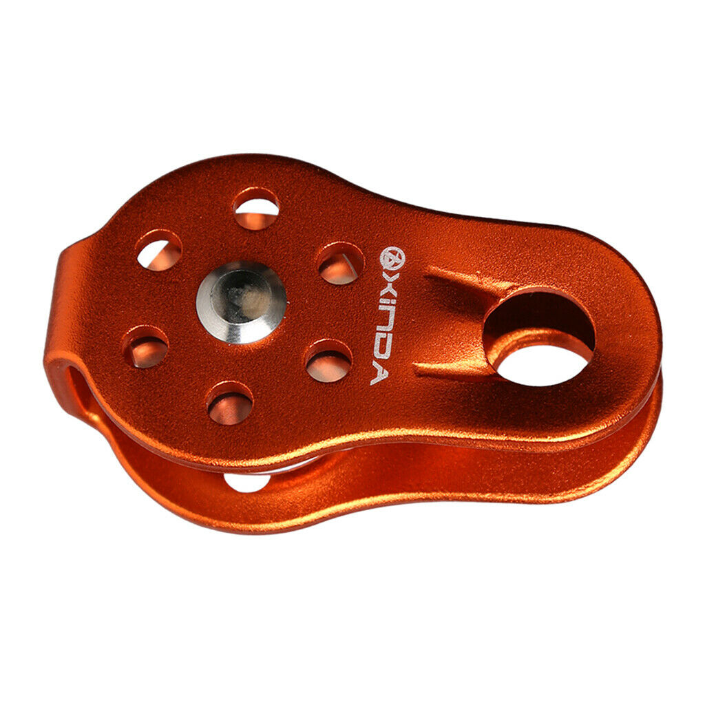 20KN Heavy Duty Climbing Pulley Single Rock Pulley Ascending Devices Orange
