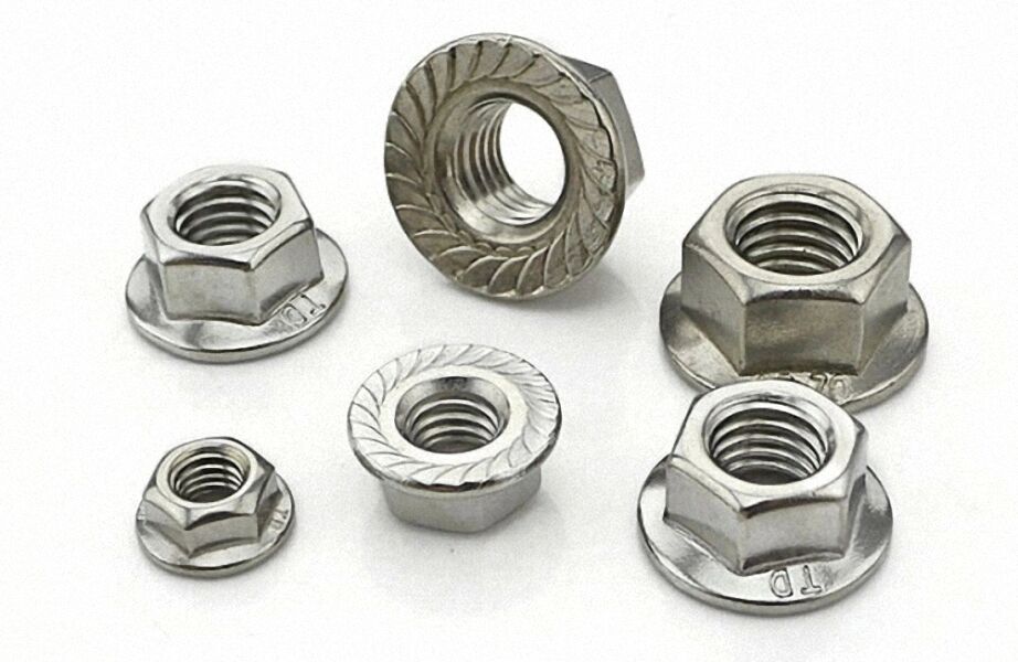 new 12Pcs M8 x 1.25 Stainless Steel Flange Hex Nut Right Hand Thread [M_M_S]
