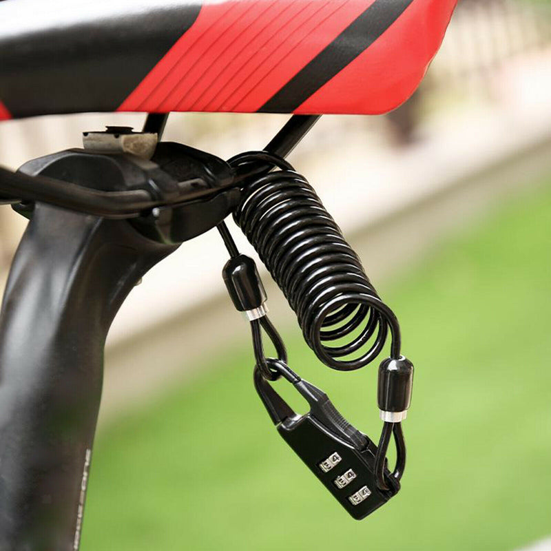 Scooter Motorcycle Helmet Lock Combination Lock Telescopic Spring Durable