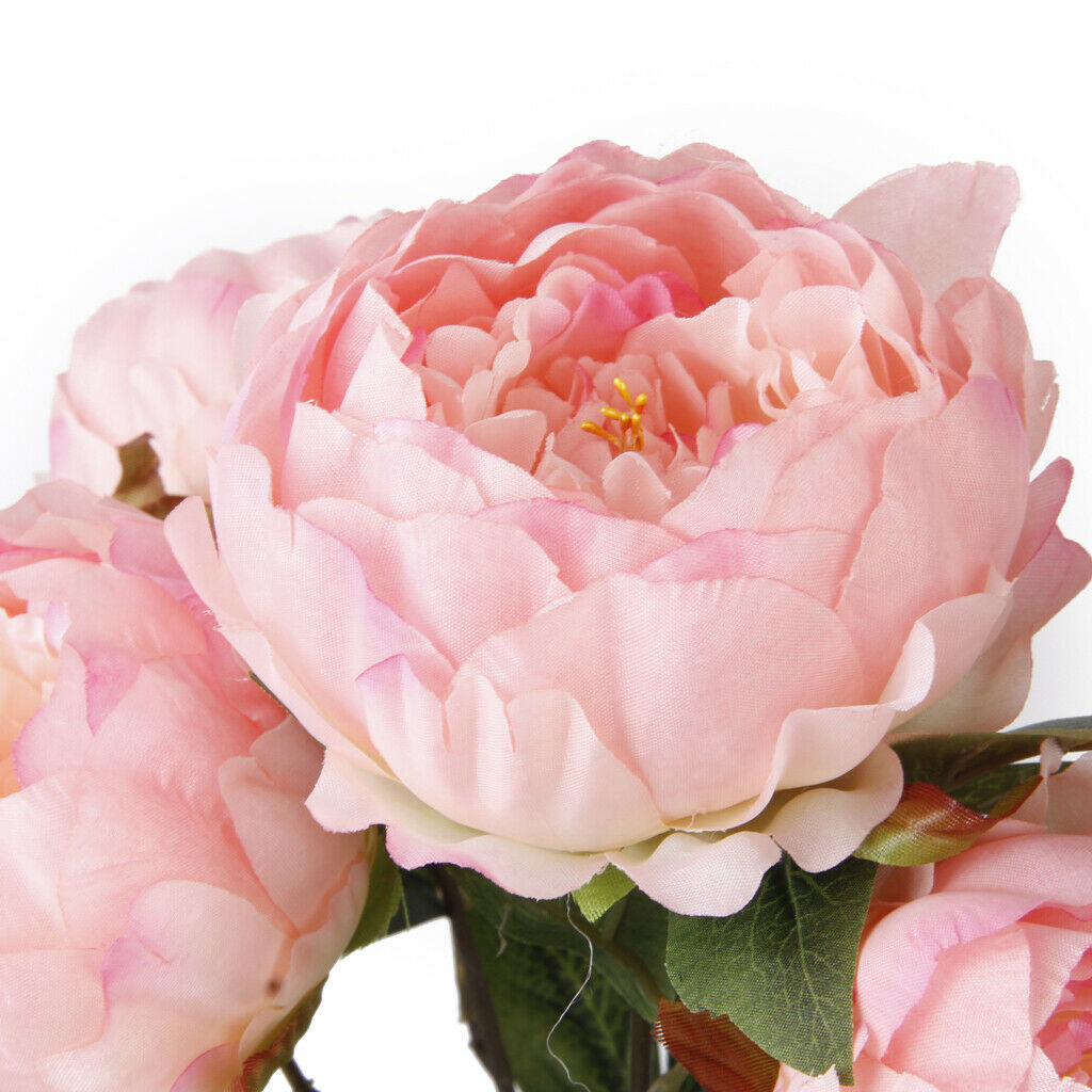 2x Artificial Peony Silk Flower Bouquet Wedding Party DIY Home Office Decor Pink