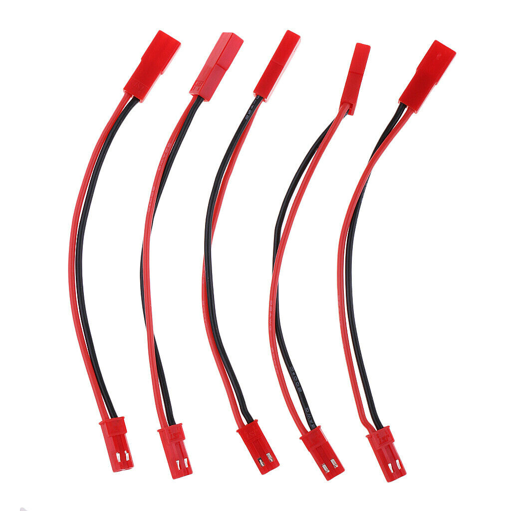 5x 100mm JST 2-Pin Male to Female Connector Plug Wire Cable Adapter Harness