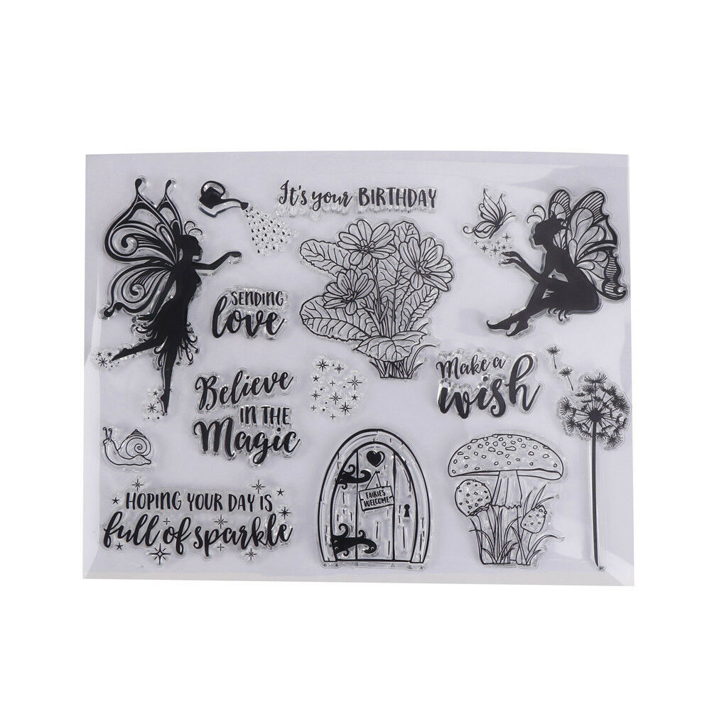 Transparent Clear Silicone Stamps Fairy for DIY Scrapbooking Card Making DD