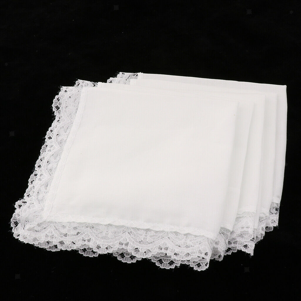 10x 100% Pure Cotton White  Square Hankies Handkerchief For Sporting