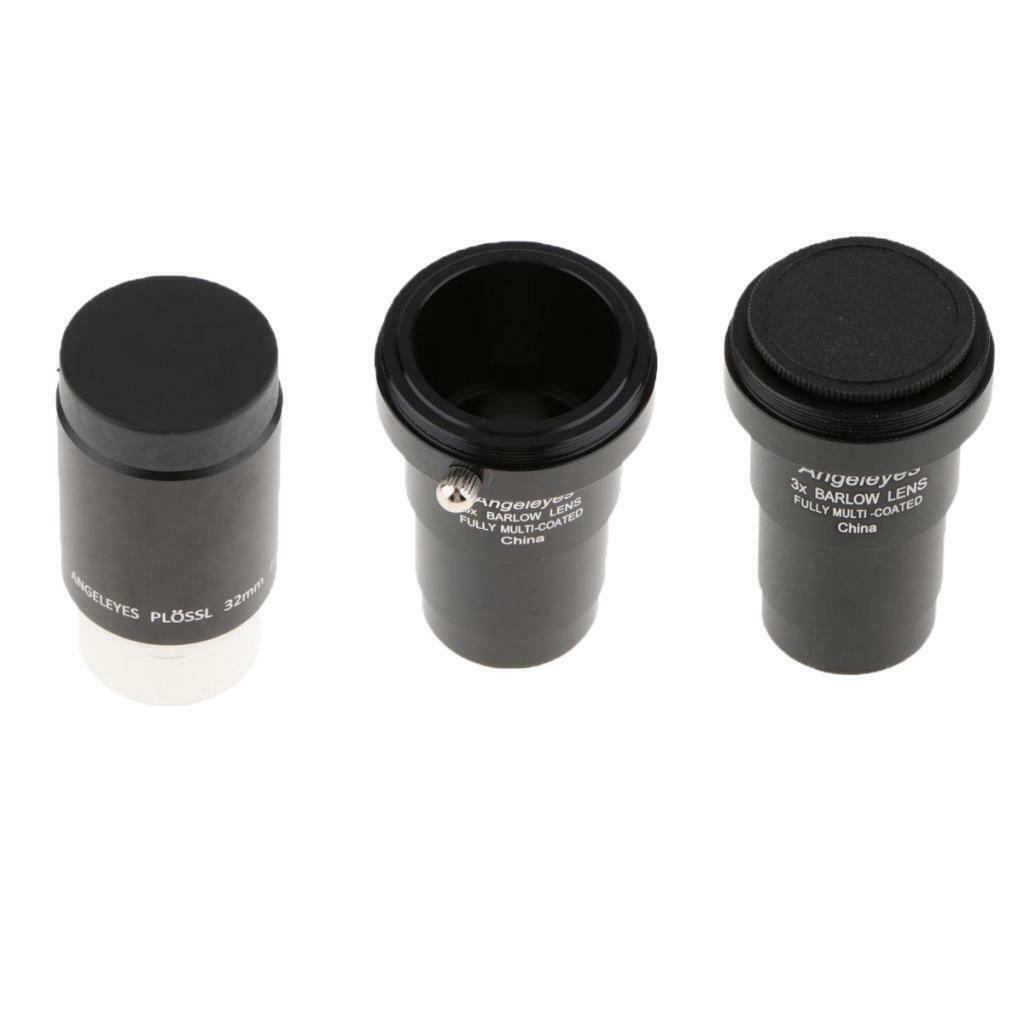 2x Telescope Barlow Lens 5X 3X Astronomy + Plossl Eyepiece For Celestron
