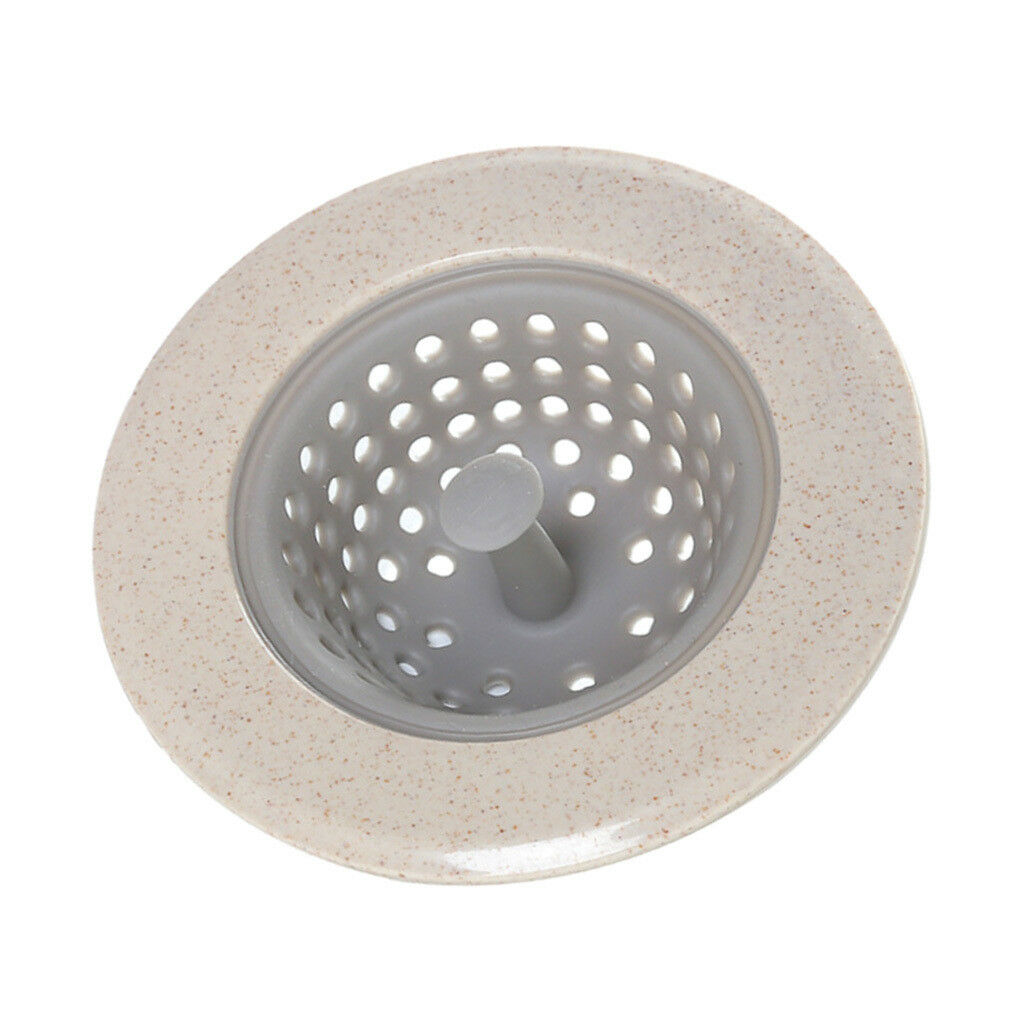 Silicone Hair Catcher Bath Drain Shower Tub Strainer Sink Trap Stopper Beige