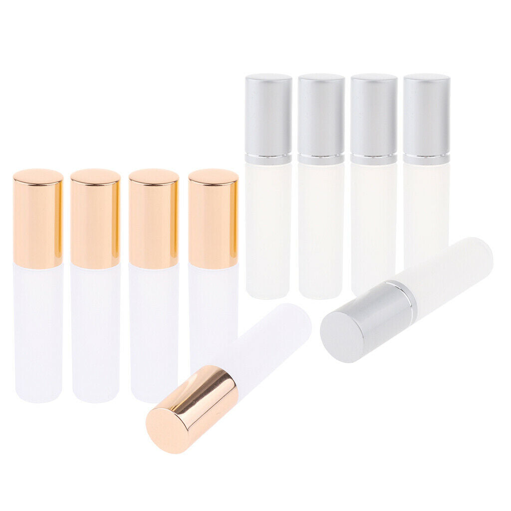 10 Pieces 5ml Refillable Essential Oil Bottle with Roller Ball for Home Travel