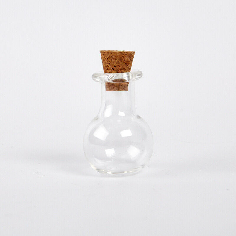 10Pcs Mini Glass Wishing Bottle With Cork Stoppers Clear Small Wishing Bott JY