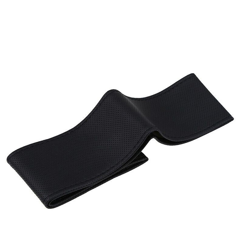 Leather Car Suv Steering Wheel Cover Protect Decor Accessories W/ Needle Line
