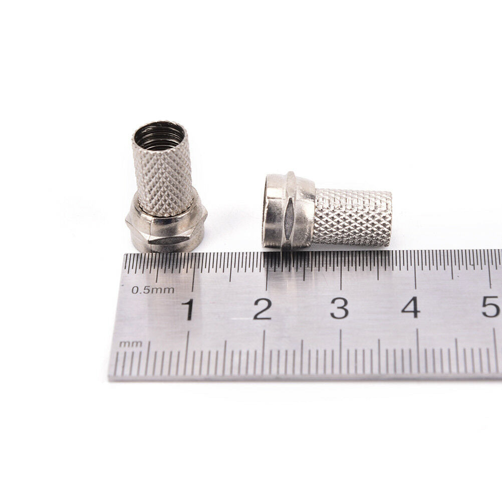 10x`RG6 F Plug Connectors Satellite Virgin Sky TV Screw Twist Coax Cable .l8