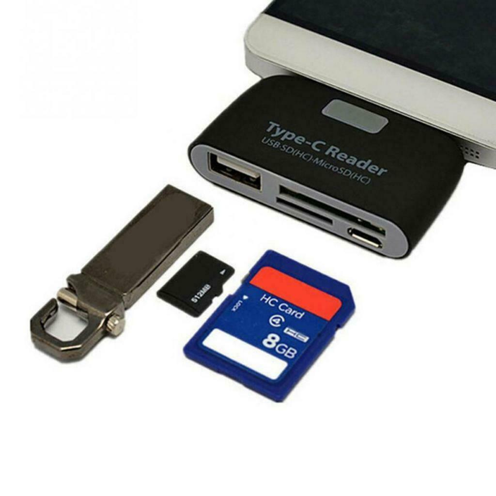 Type C 3.1 to USB 2.0 OTG HUB Adapter SD/TF Memory Card Reader For