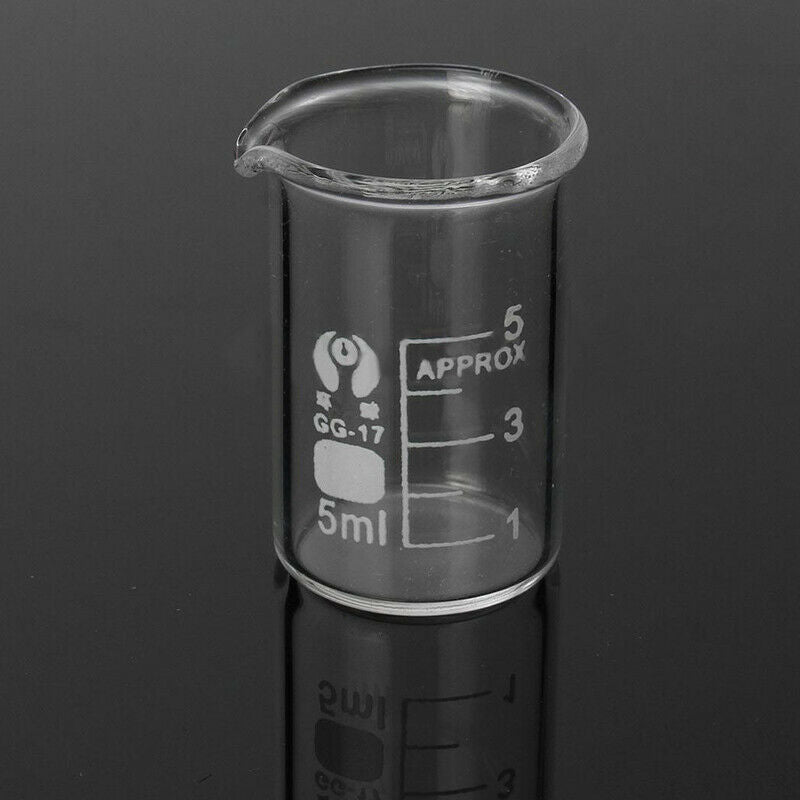 5Pcs/set Glass Beaker Laboratory Chemistry Lab Measuring Glassware Volumetric