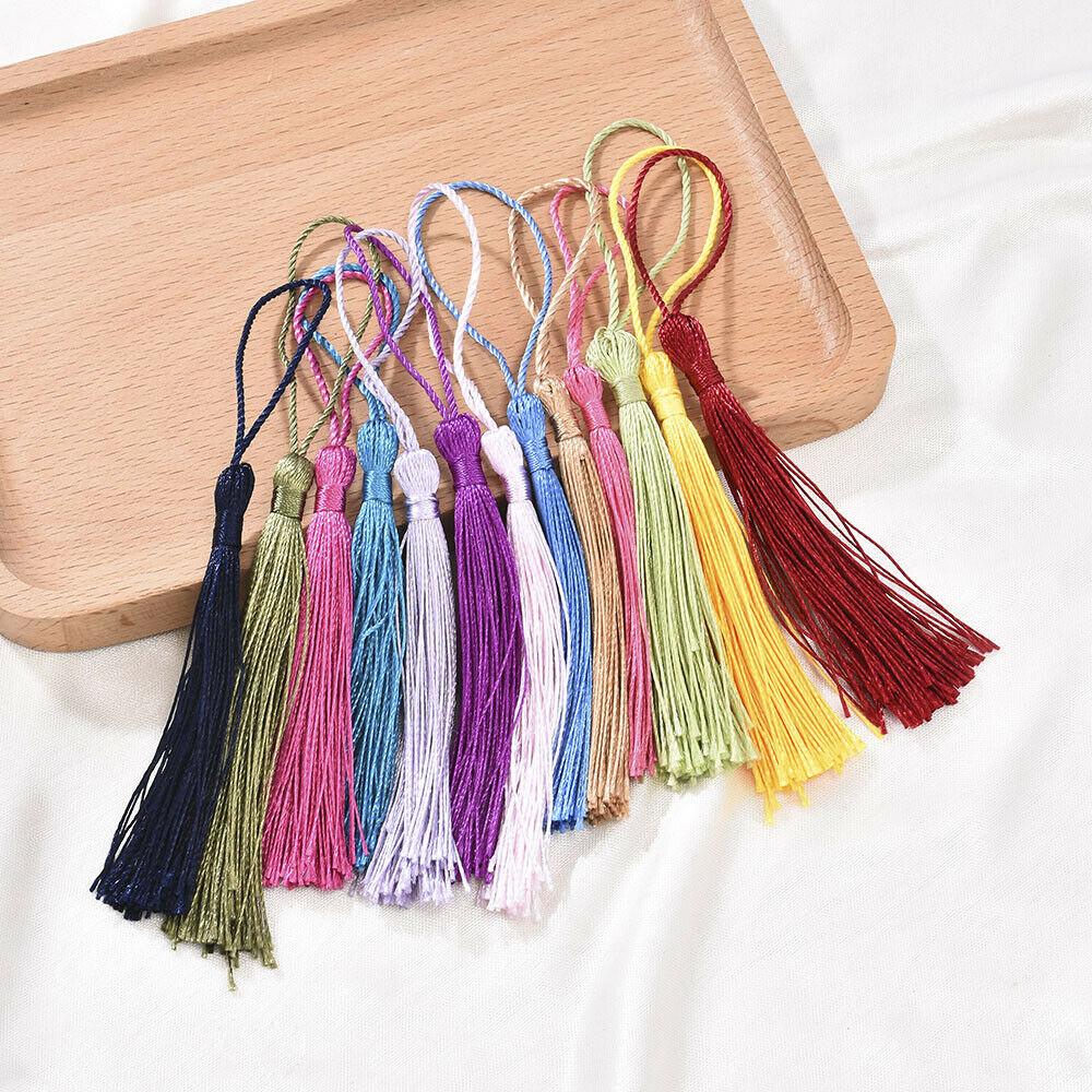 30Pcs Craft Silky Tassels For Souvenir Bookmarks Jewelry DIY Making Decoration !