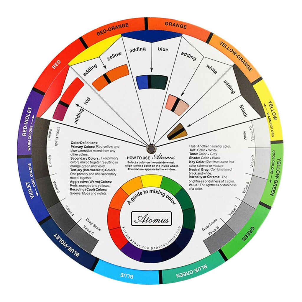 2x Color Mixing Matching Wheel Comparing Pallet For Painting Microblading