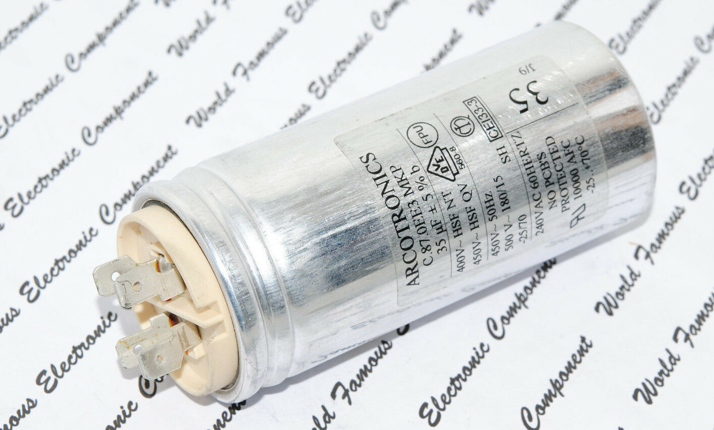 1pcs - ARCOTRONICS 35uF 450V 50Hz 500V (180/15) 5% Start Capacitor-C.87.0EE3 MKP