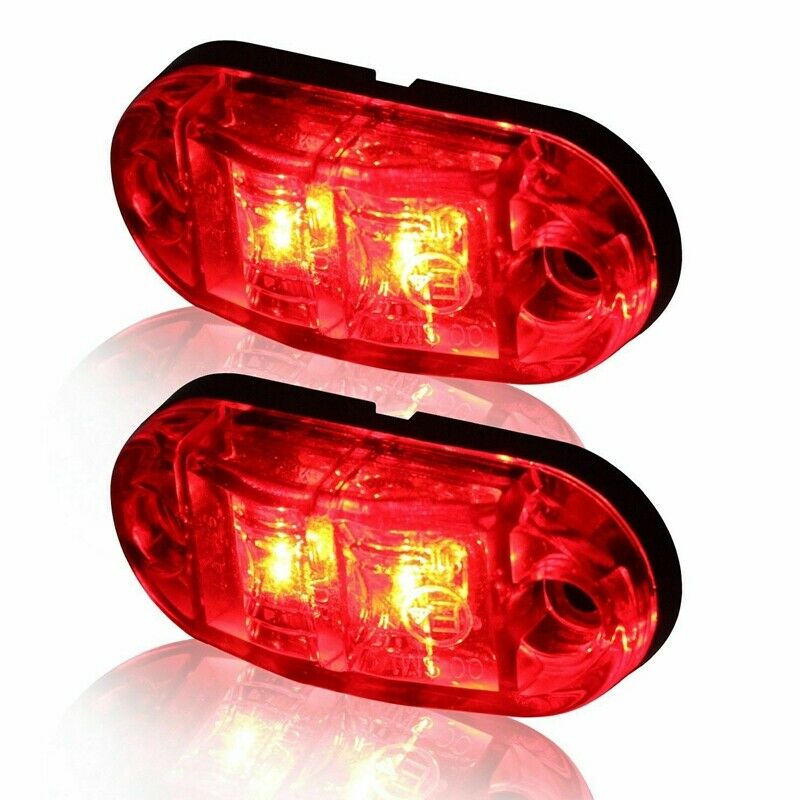 5X Amber+5X Red LED Car Truck Trailer RV Oval 2.5 inch Side Clearance Marker LT8
