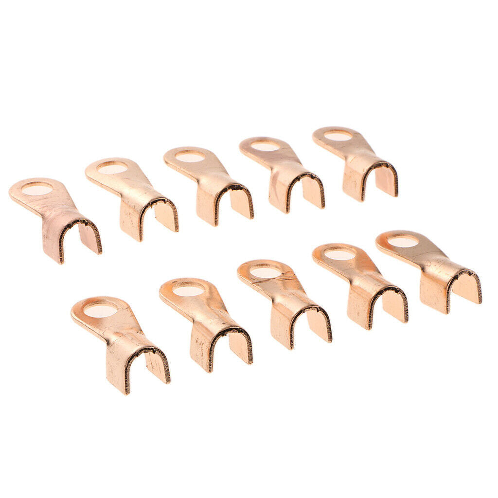 10 Pieces 200A 10.2mm Wire Spade Connector Copper Crimp Terminal Yellow