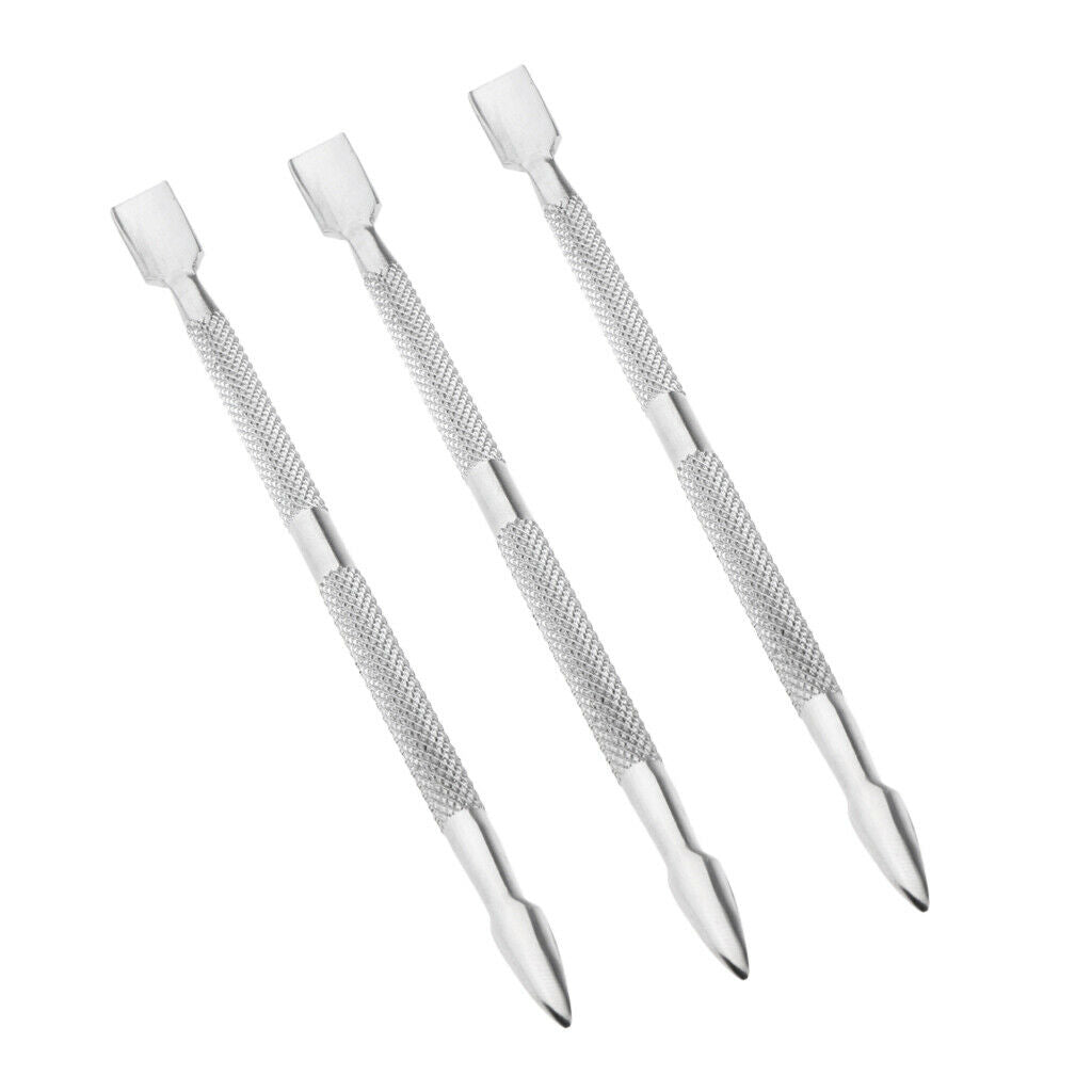 3x Cuticle Pusher Dead Skin Remover Manicure Nail Art Polishing Pedicure Kit -
