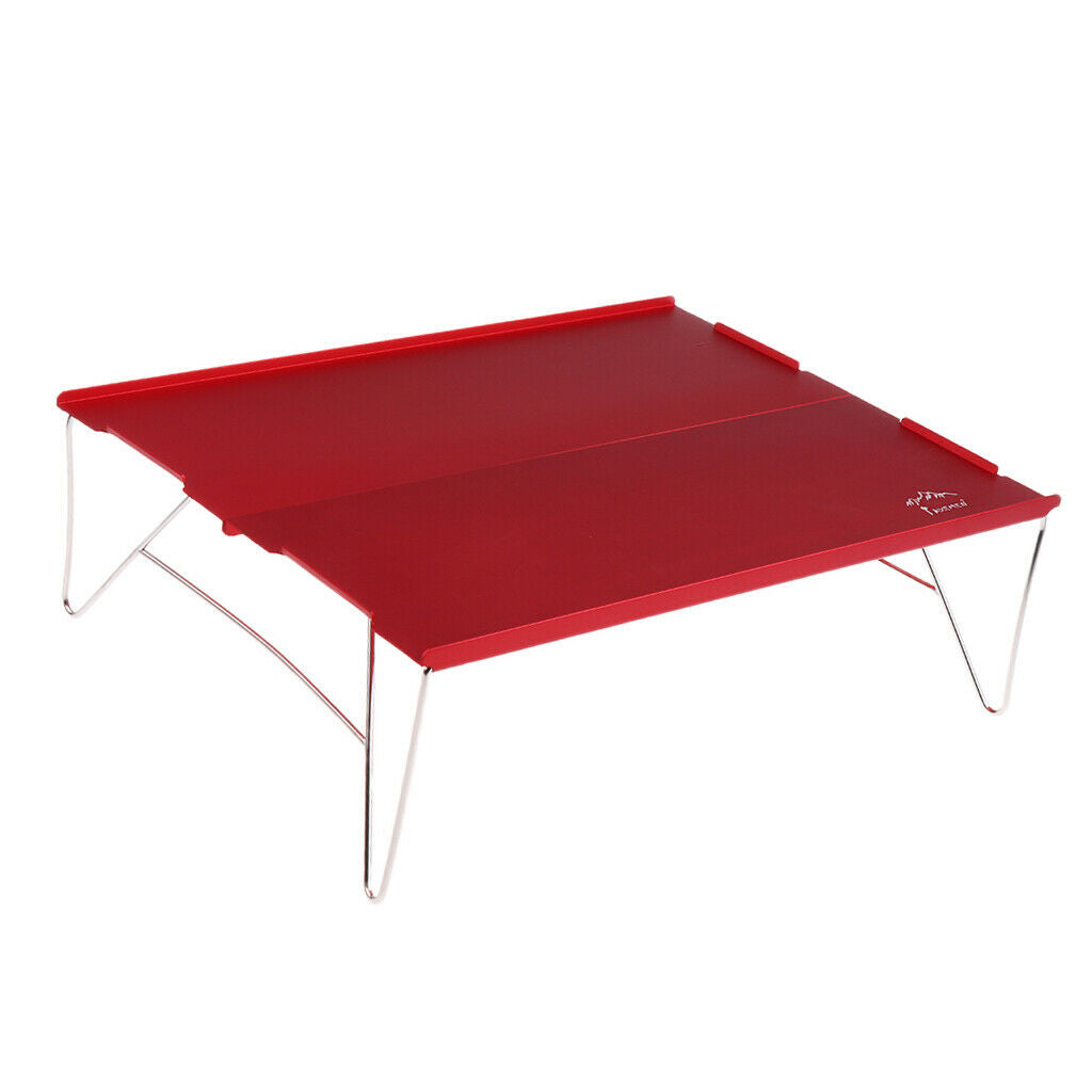 Small Lightweight Aluminum Folding Outdoor Camping Table + Storage Bag Red