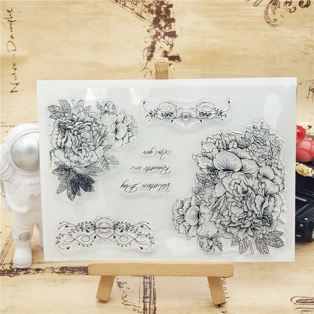 Clear Stamp Flower Silicone Polymer Clay Texture Seal Embossing Pottery Tool DIY
