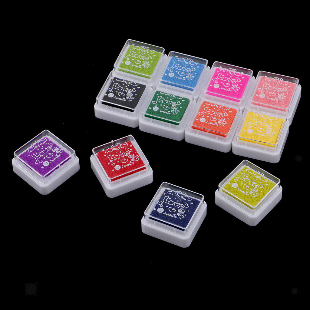 12 colors ink pads, plastic, ink pads stamp, stamp pad