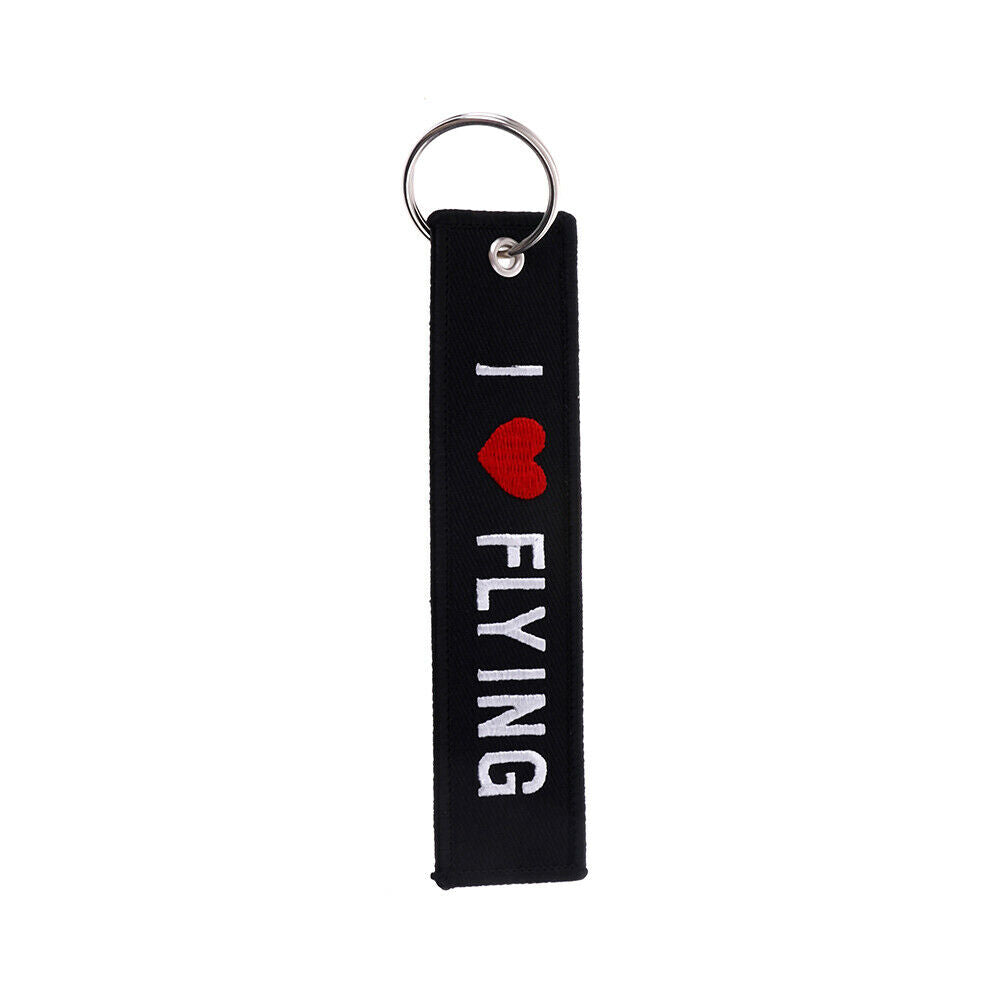 Embroidery fabric key ring car motorcycle key chain crew tag pilot bag lugga Tt