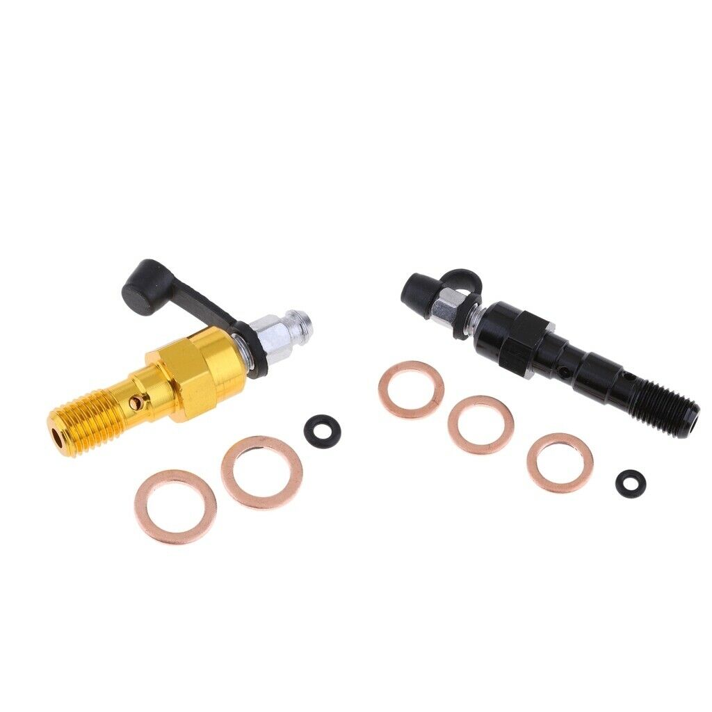2 Pieces M10 Double/Single Banjo Bolt Thread Bleeder Nipple Washers 1.25mm