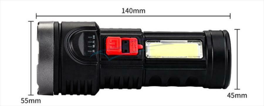 1 × Micro USB Charging Port And Battery Aluminum Reflector Portable Flashlight