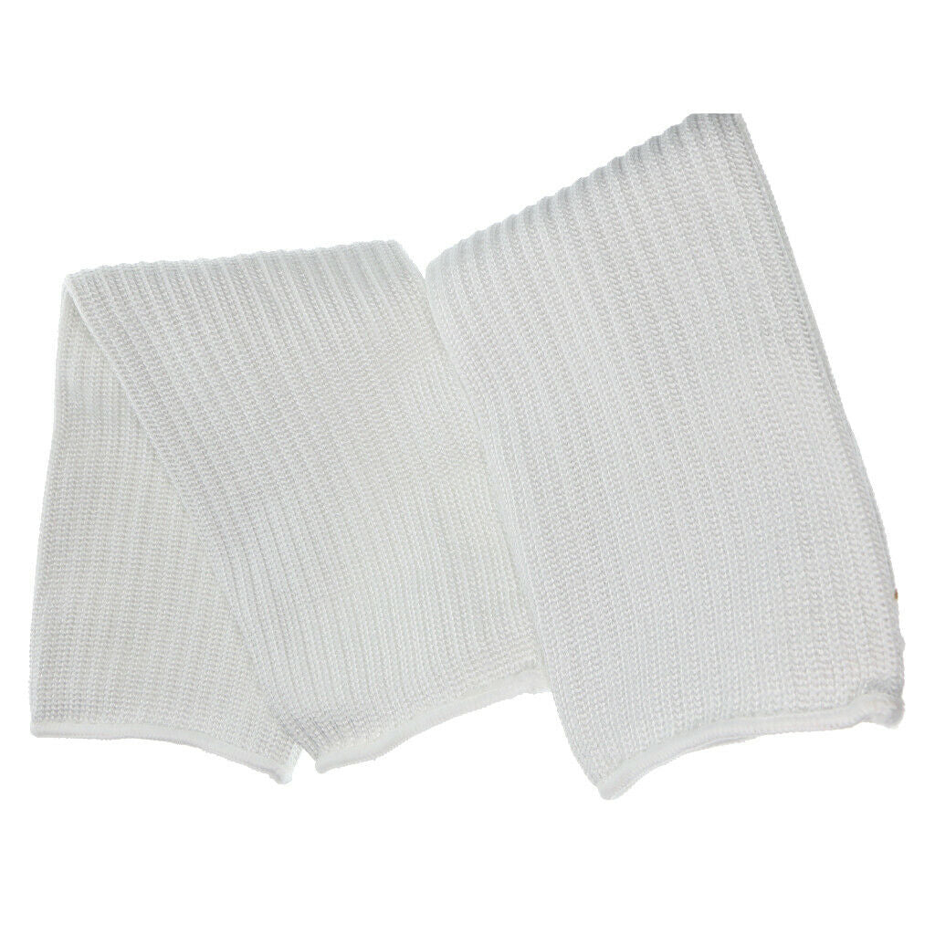 1 Pair White  Cut Proof Armband Protective Sleeve Arm Guard Bracers