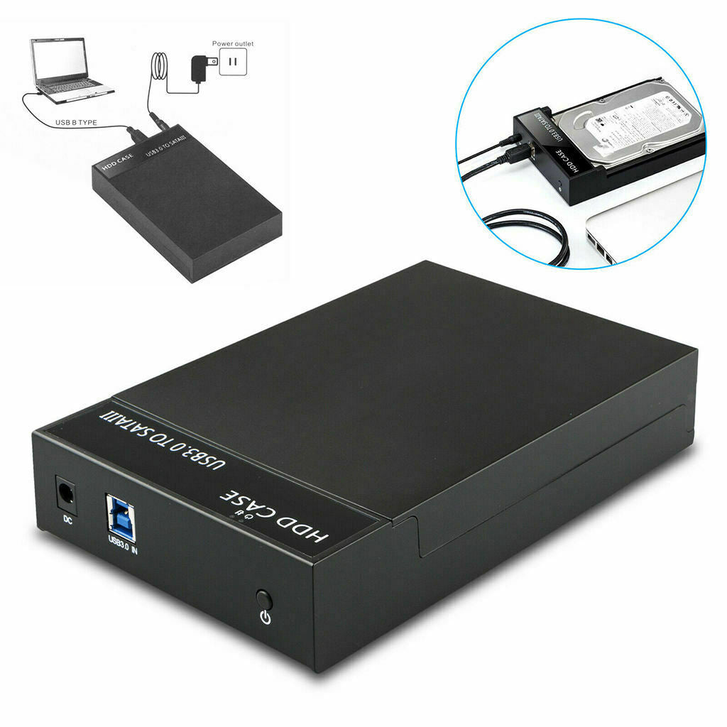 USB3.0 2.5''/3.5'' SATA Hard Drive Enclosure HDD SSD Disk Case with LED