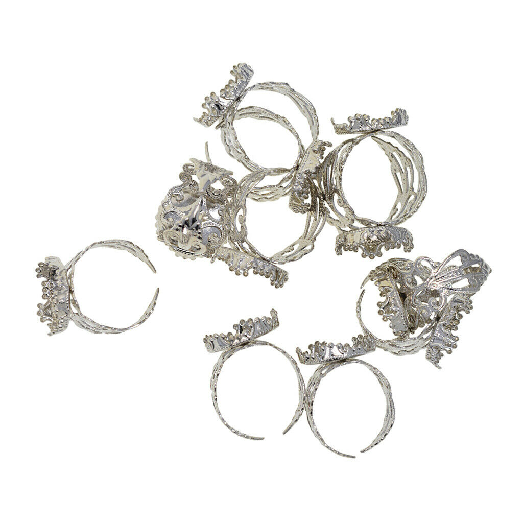 10pcs Adjustable Ring Base Blanks Cabochon Bezel Settings Jewelry Findings