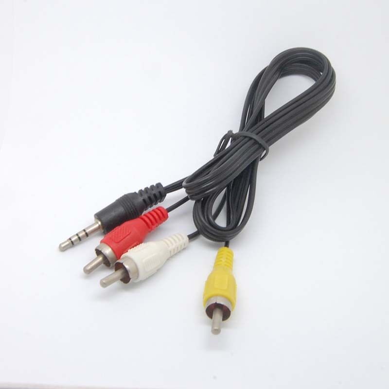 3.5mm to 3 RCA AV A/V TV Video Cable Cord For MP3 MP4 PMP Media Player