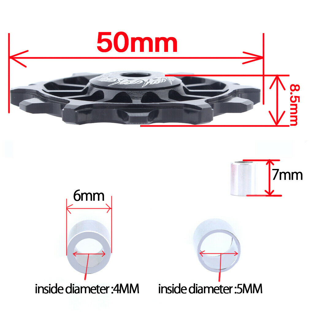 Ceramic Rear Derailleur Bike Bearing Jockey Wheel MTB Guide Pulley 12T Black