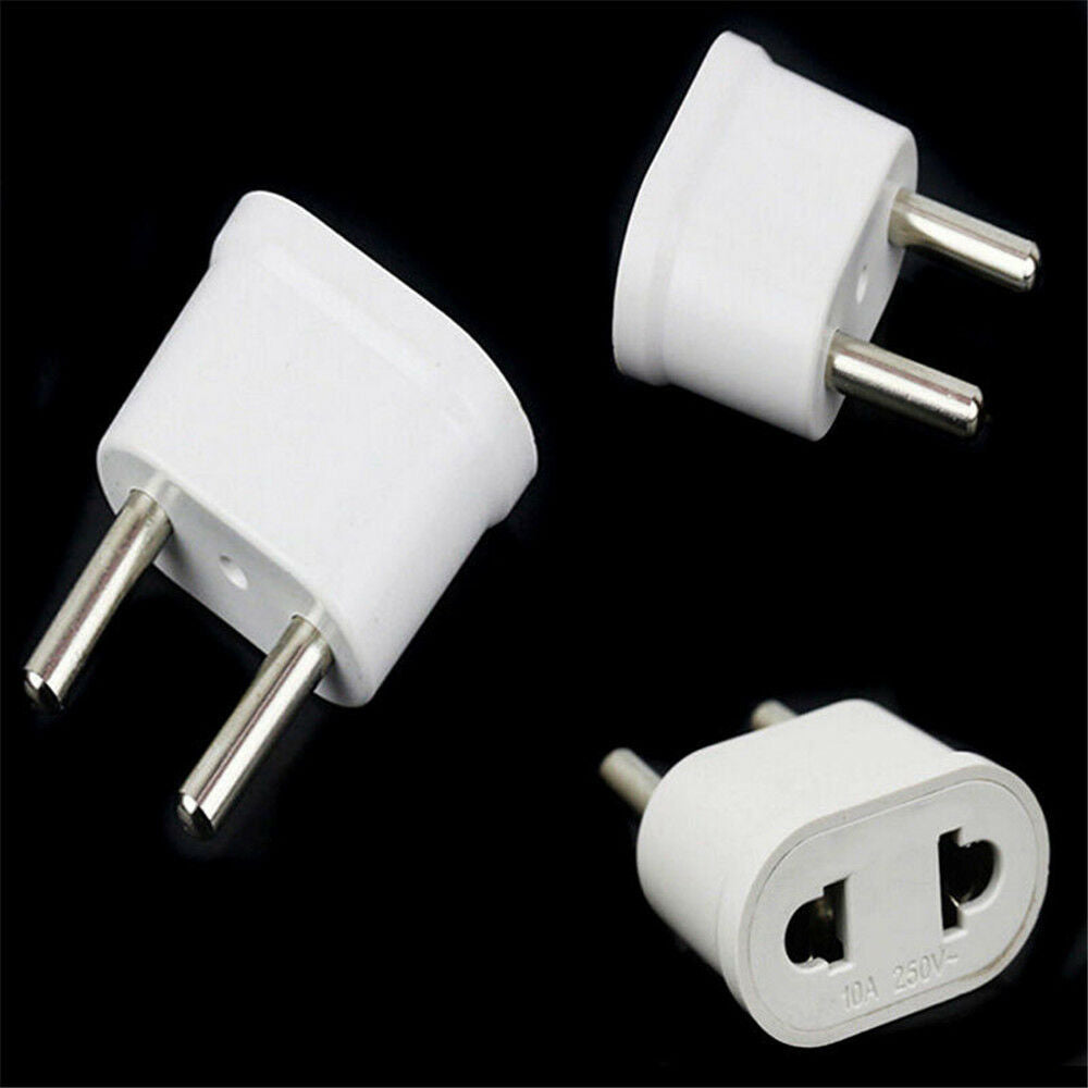 2PCS Travel Charger Wall AC Power Plug Adapter Converter US USA to EU Europe ~