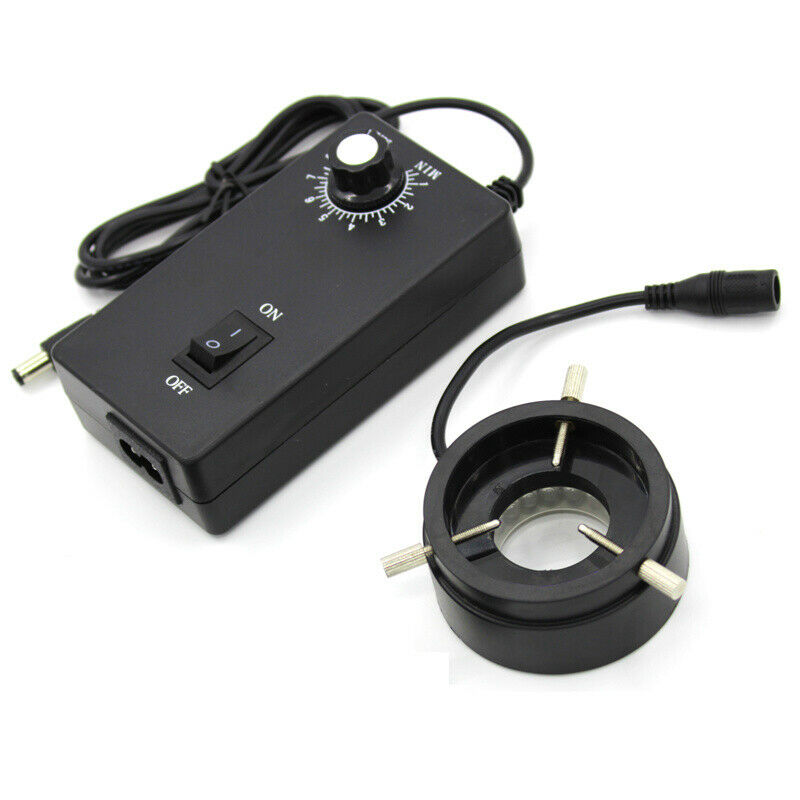 Microscope Ring Light Lamp Adjustable Inner 27/47mm with 40 LED White Brightness