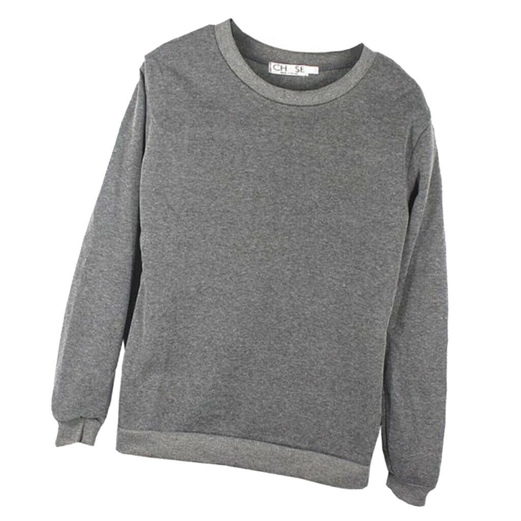 Long Sleeve Crewneck Sweatshirt Unisex Pullover Hoodie Fleece Lined  3XL