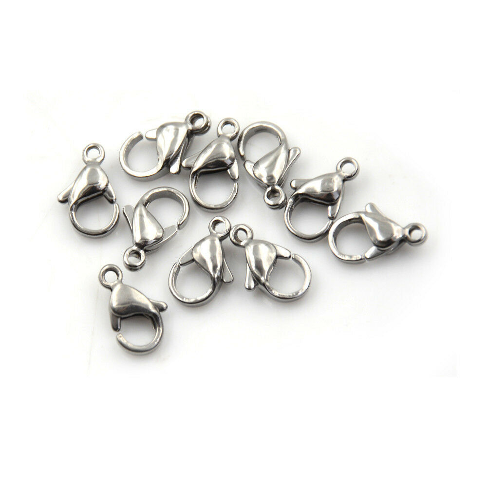 10Pcs Stainless Steel Lobster Clasp Fit Chain Bracelet Jewelry Finding Sil.l8