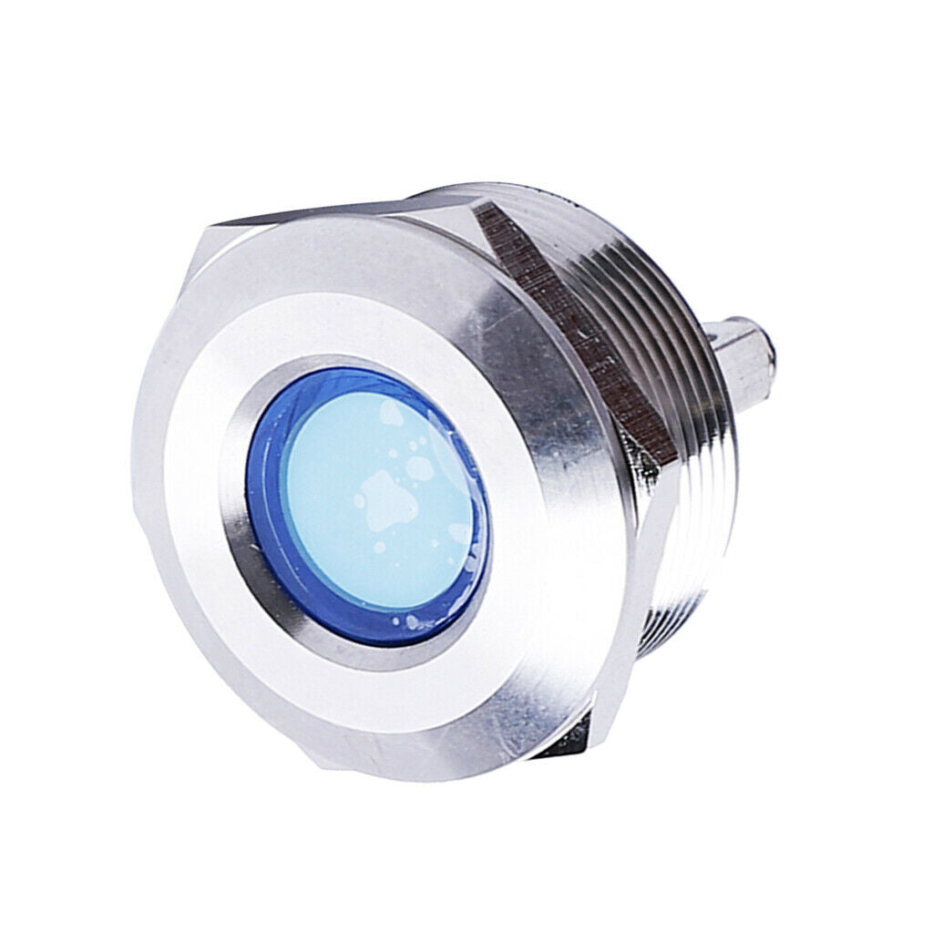 25mm 12V Blue LED IP67 Metal Dash Signal Indicator Light IB25B-C J-D
