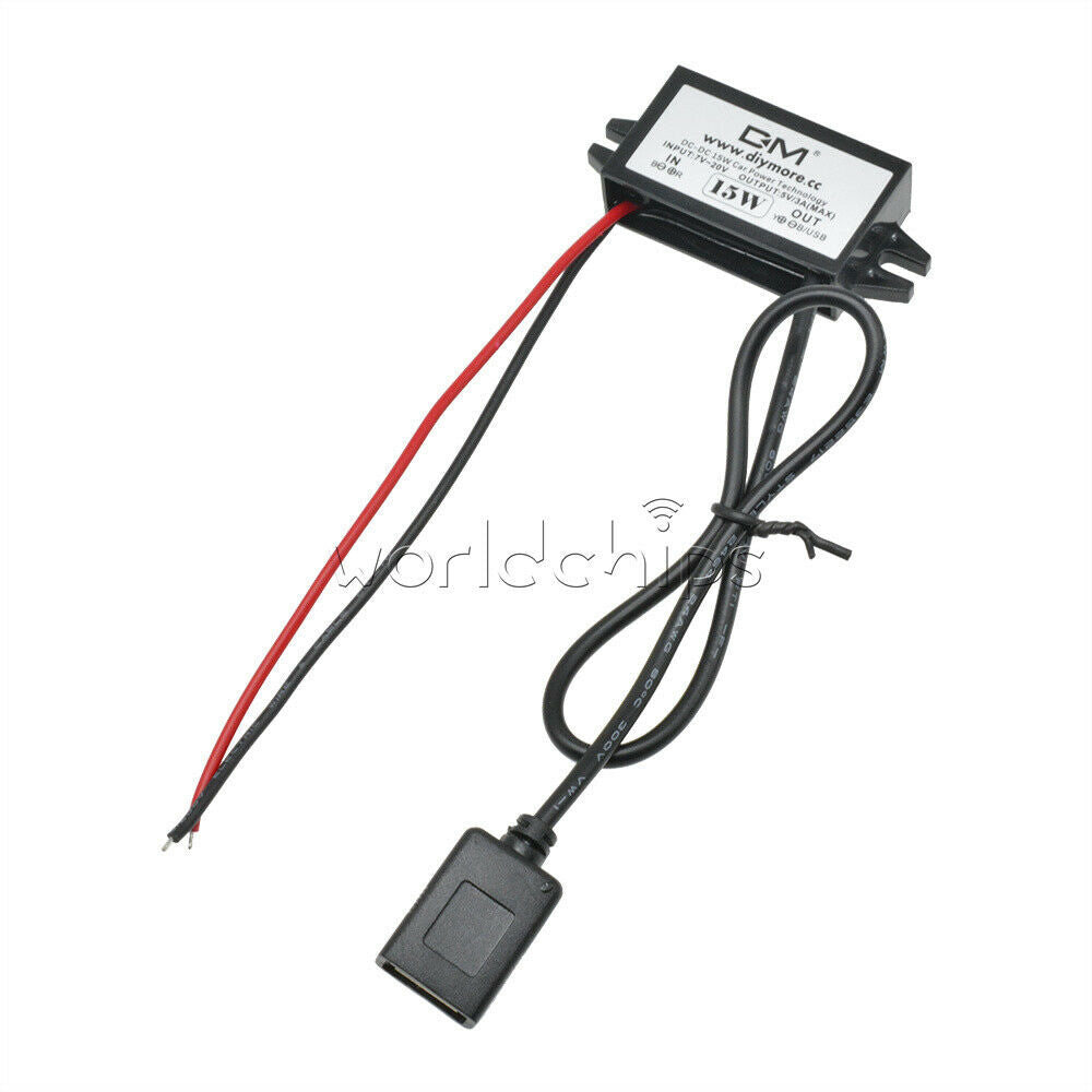 DC-DC 12V To 5V Converter Step Down Module USB Output Power Adapter 3A 15W New
