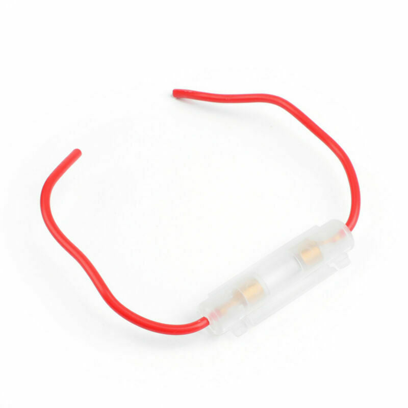5Pcs 6*30mm Glass Tube Fuse Holder Flip Cover 16AWG Wire Cable White SP
