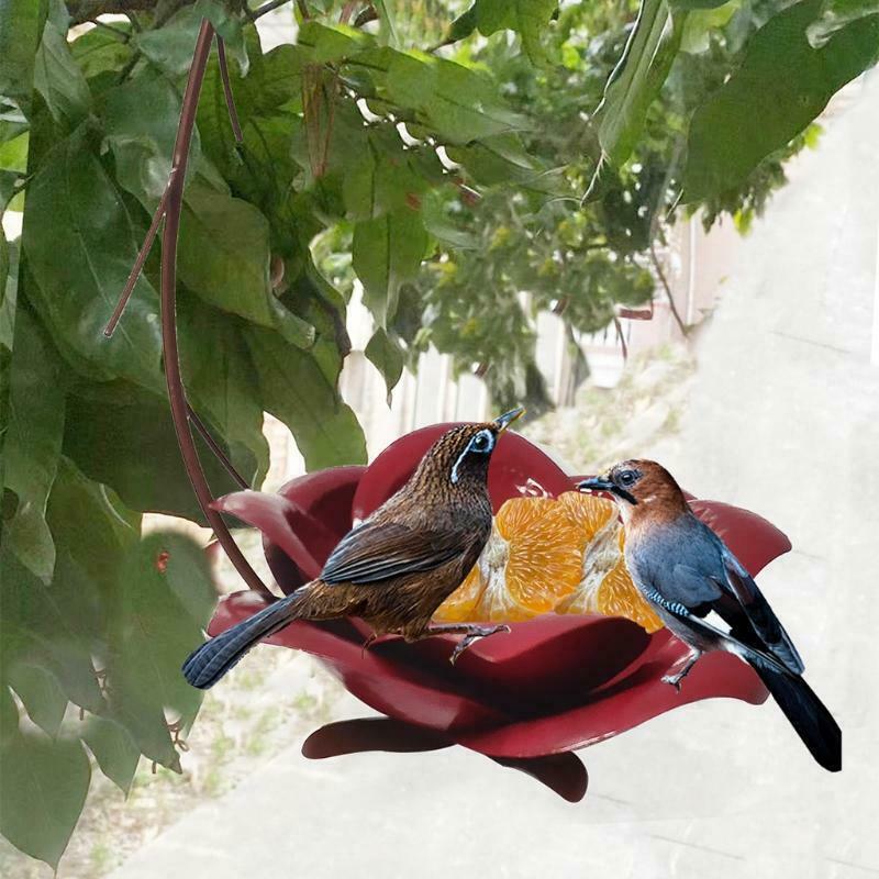 Wild Bird Feeder Metal Flower Outdoor Hummingbird Feeders Hanging Food Storage