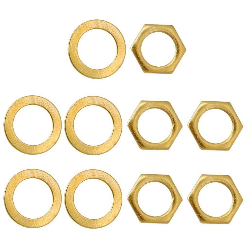 10 Pieces Iron Electric Guitar Bass Outputs Jack Socket Nuts A+C Accessories