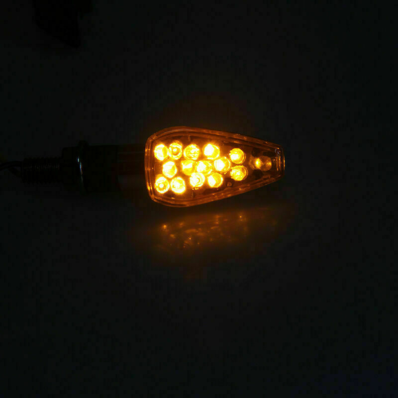 Motorcycle Turn Signal Lights Indicator Blinker Amber Lighting 12V Black