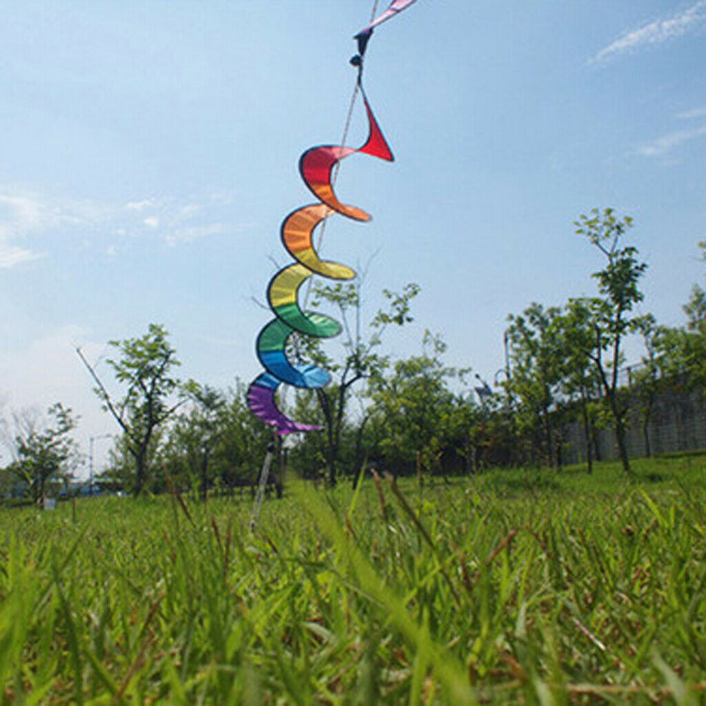 5 Packs Rainbow Hanging Wind Spinner, for Garden / Camping / Yard Decoration