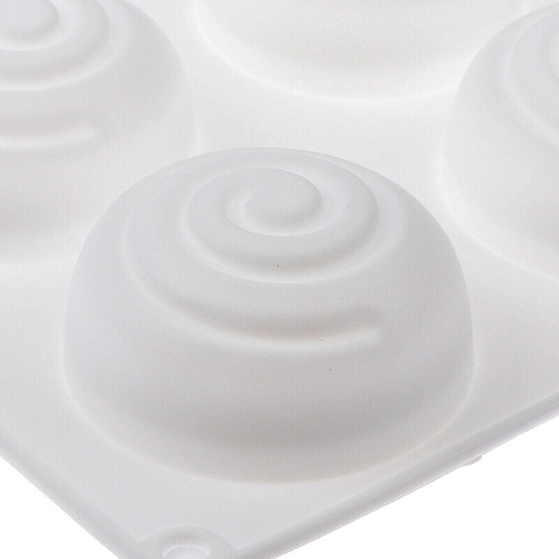 Soap Mould Round Whirlpool Silicone Rubber 6 Cavities Mousse Cake Baking MolBDA