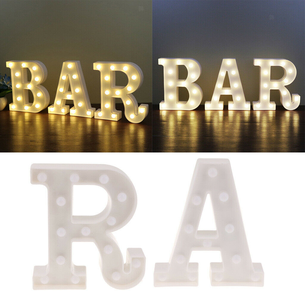 2Pcs LED Alphabet Light Romantic Marquee Letter Light Light Up Hanging Home