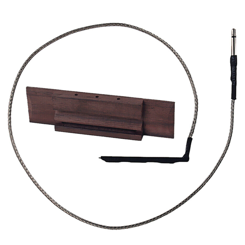 3 String Concert Acoustic Electric Bass Guitar Bridge Piezo Cable Pickup