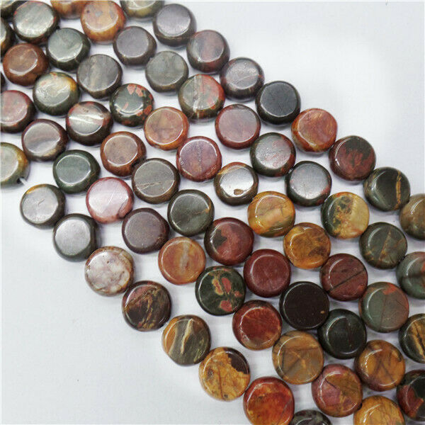 1 Strand 8x4mm Natural Picasso Jasper Round Spacer Loose Beads 15.5inch HH8948