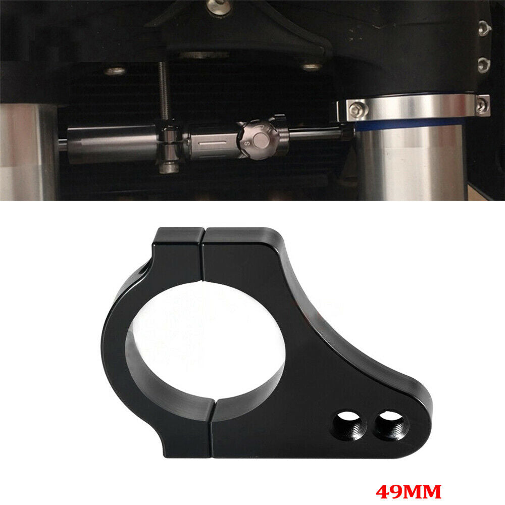 Aluminum Alloy Motorcycle Steering Damper Fork Frame Mounting Clamp Bracket 49mm