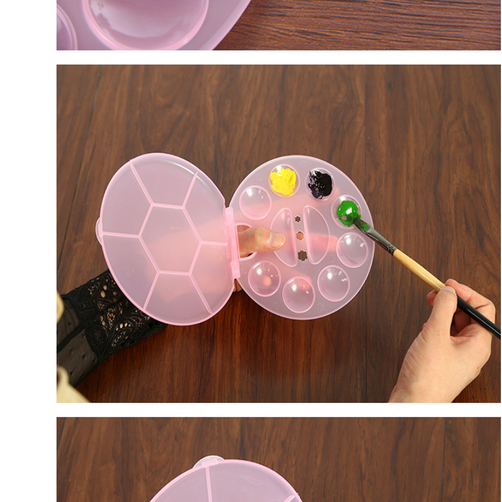 Artists Watercolor Palette Box 10Wells Paint Palette Box Leak Proof Pink