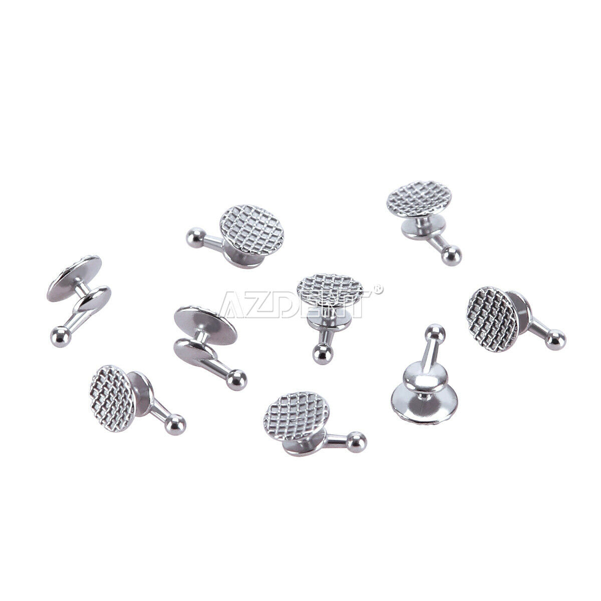 20 X AZDENT Dental Orthodontic Lingual Buttons With Hook Bondable Round Base